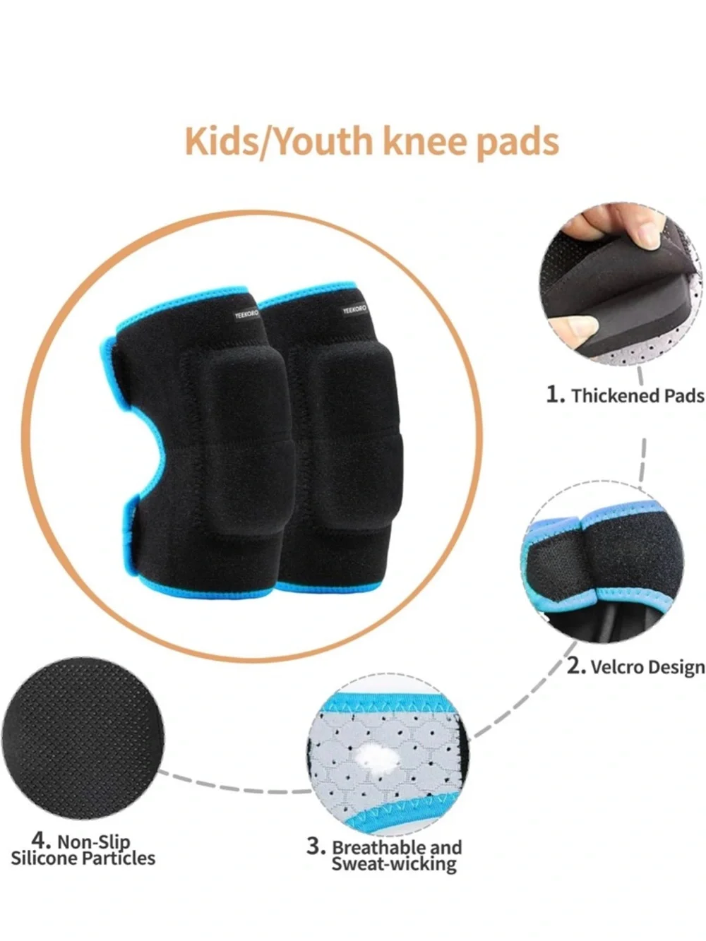 Kids Black and Blue Sports Arm/Leg Sleeve - Comfortable Support Size M!